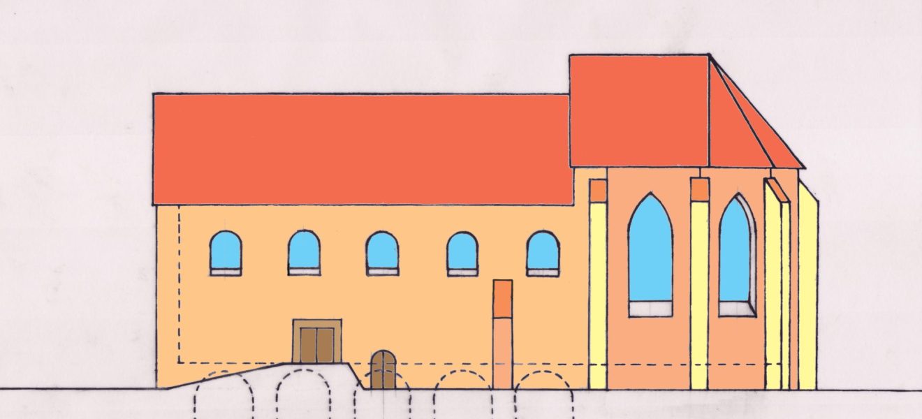 Vers 2 Kirche Ansicht Süd farbig