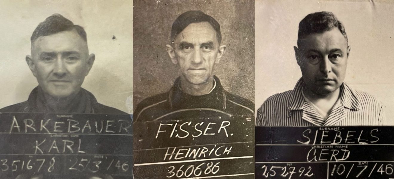 Die Ortsgruppenleiter der NSDAP aus Holtrop (Arkebauer), Aurich (Fisser) und Walle (Siebels).