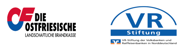Logo "Die Ostfriesische Landschaftliche Brandkasse", Logo "VR-Stiftung der Volksbanken und Raiffeisenbanken in Norddeutschland"